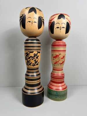 Traditional Vintage Sakunami Kokeshi set of 2