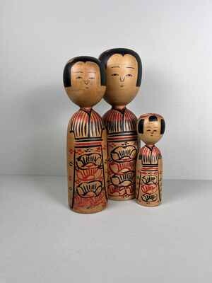 Vintage Kijiyama Family Kokeshi, by Ogura Kyutaro RARE!