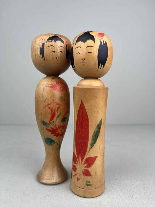 Vintage set van 2  kokeshi