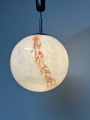 Vintage hanglamp gemarmerd glas
