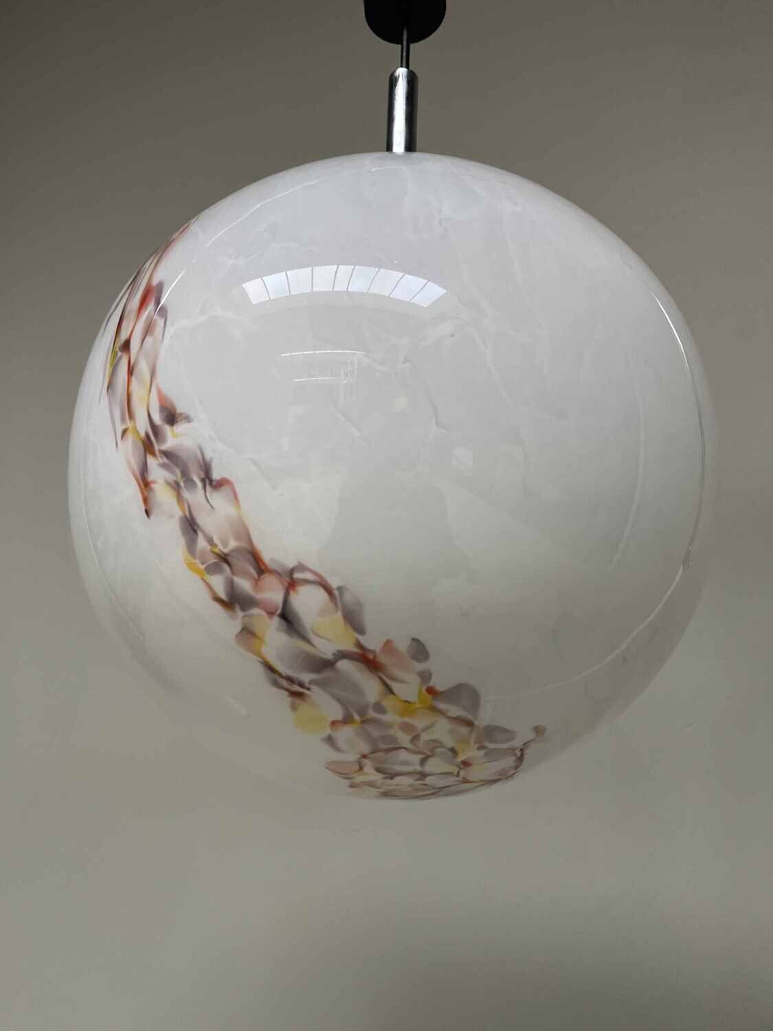 Vintage hanglamp gemarmerd glas