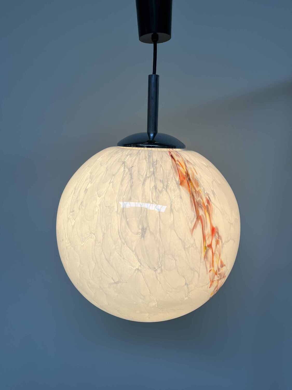 Vintage hanglamp gemarmerd glas