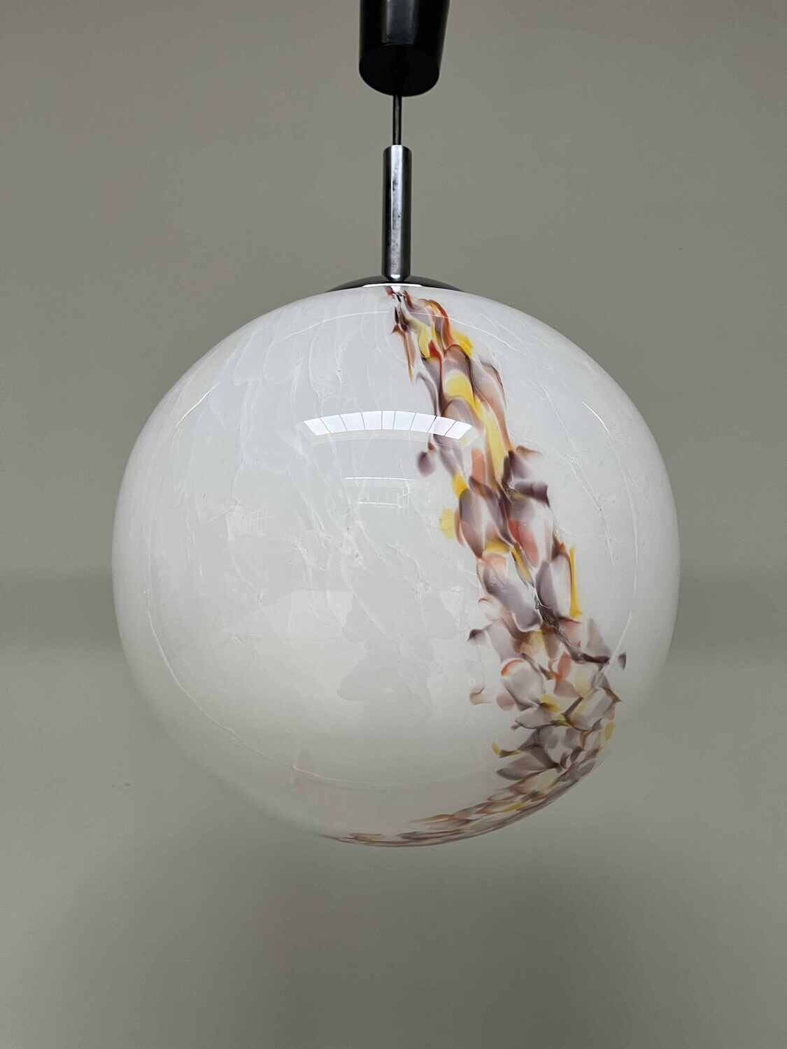 Vintage hanglamp gemarmerd glas