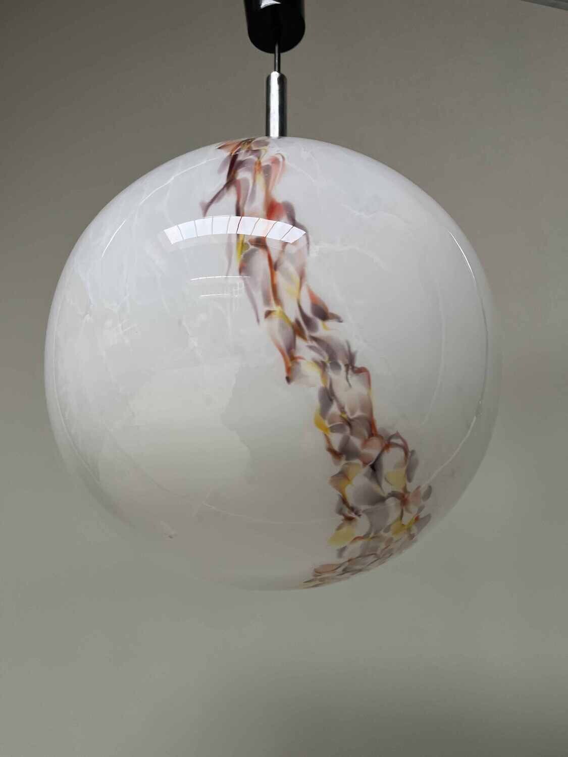 Vintage hanglamp gemarmerd glas