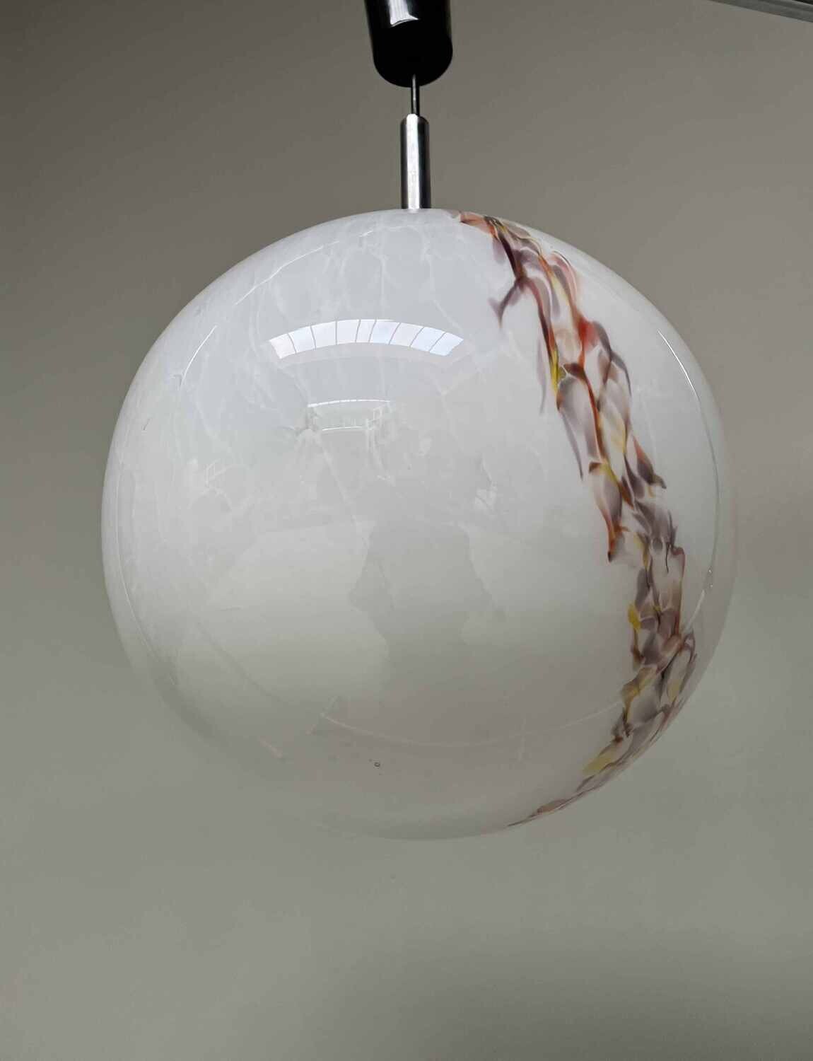 Vintage hanglamp gemarmerd glas