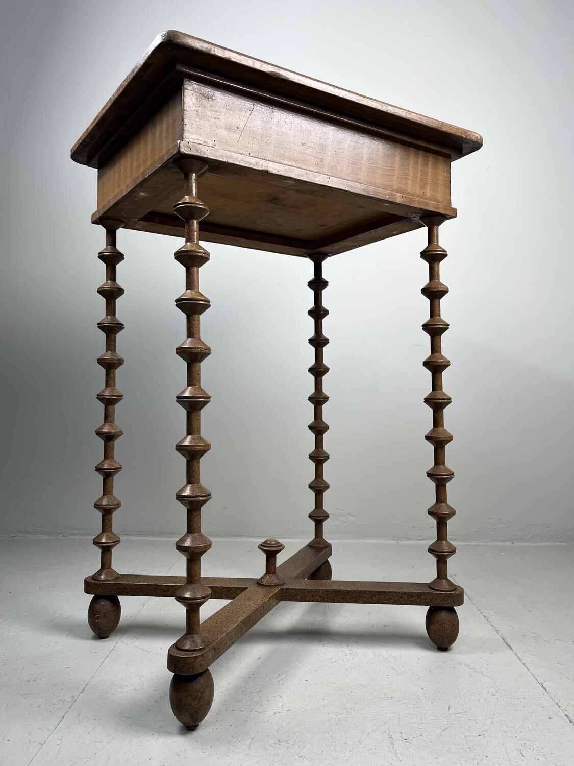 Elegant antique side table with drawer.