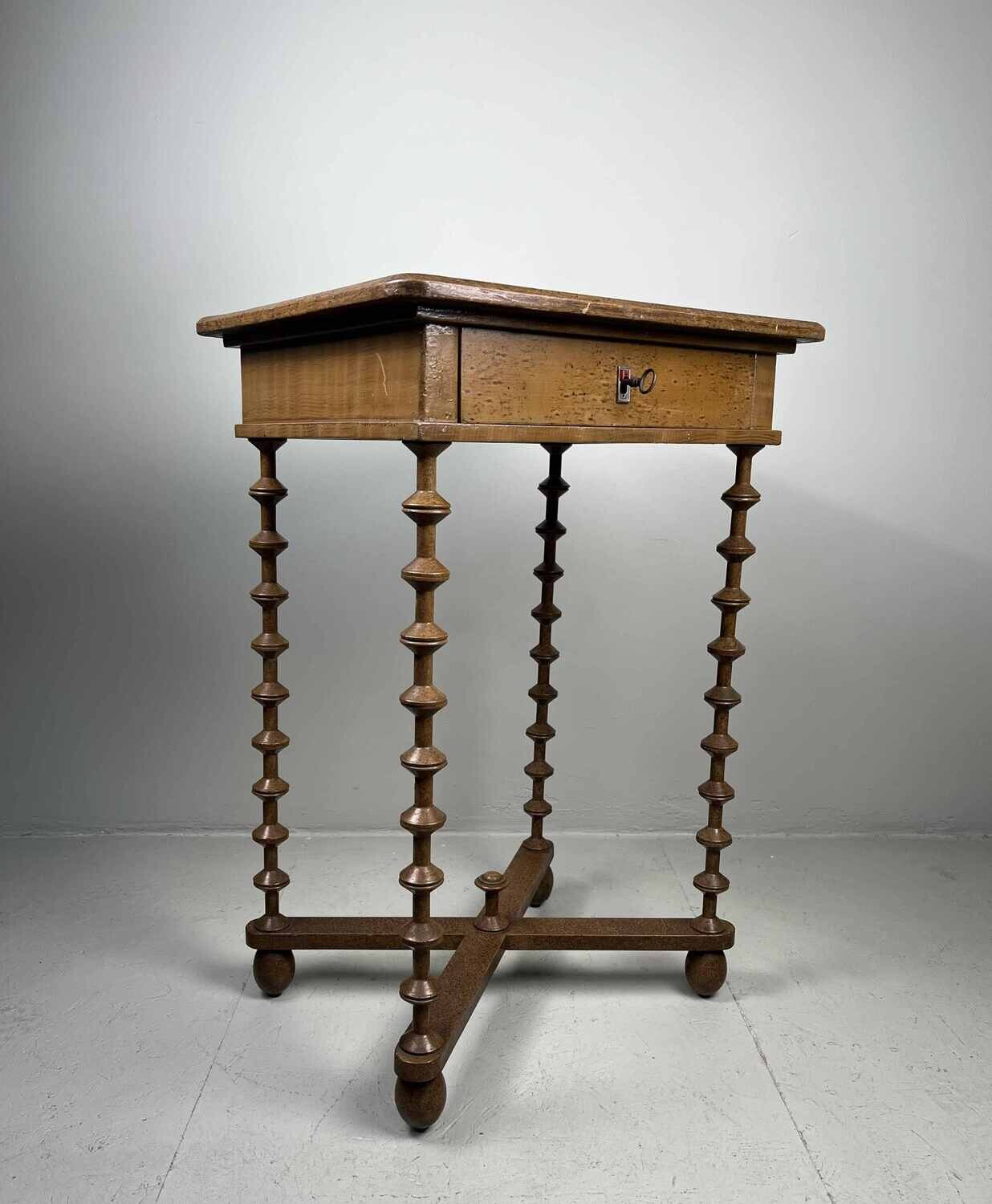 Elegant antique side table with drawer.
