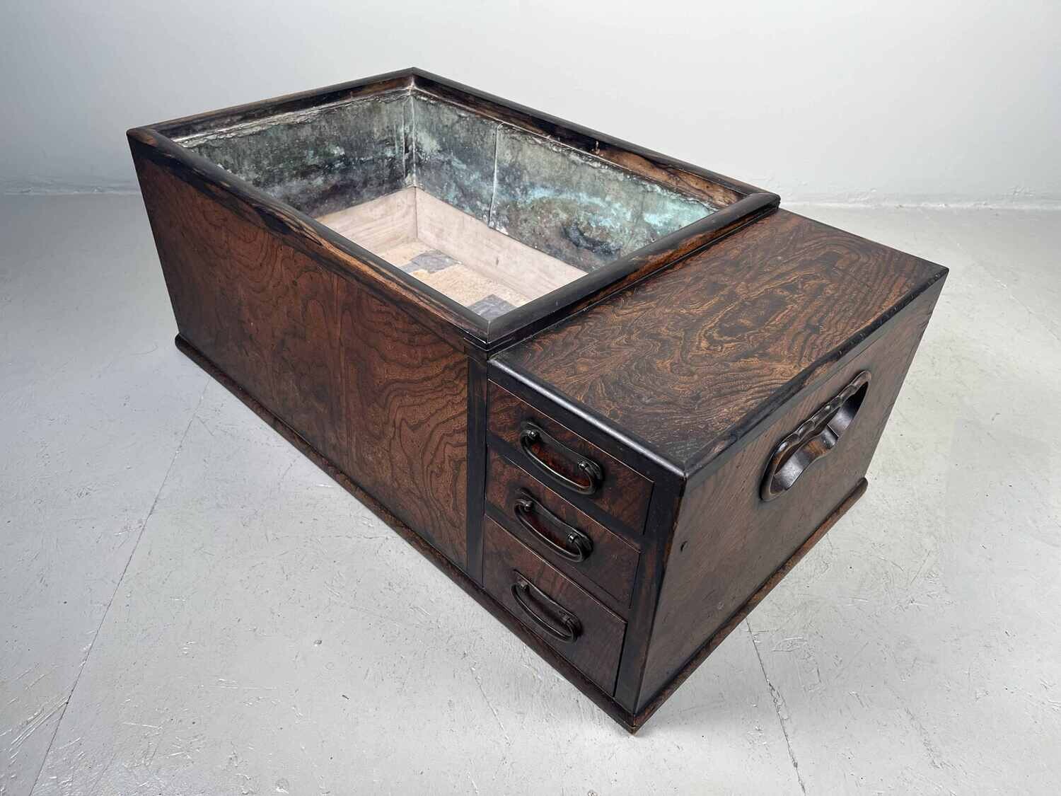 Japanse Keyaki Hibachi  Meiji - 明治時代