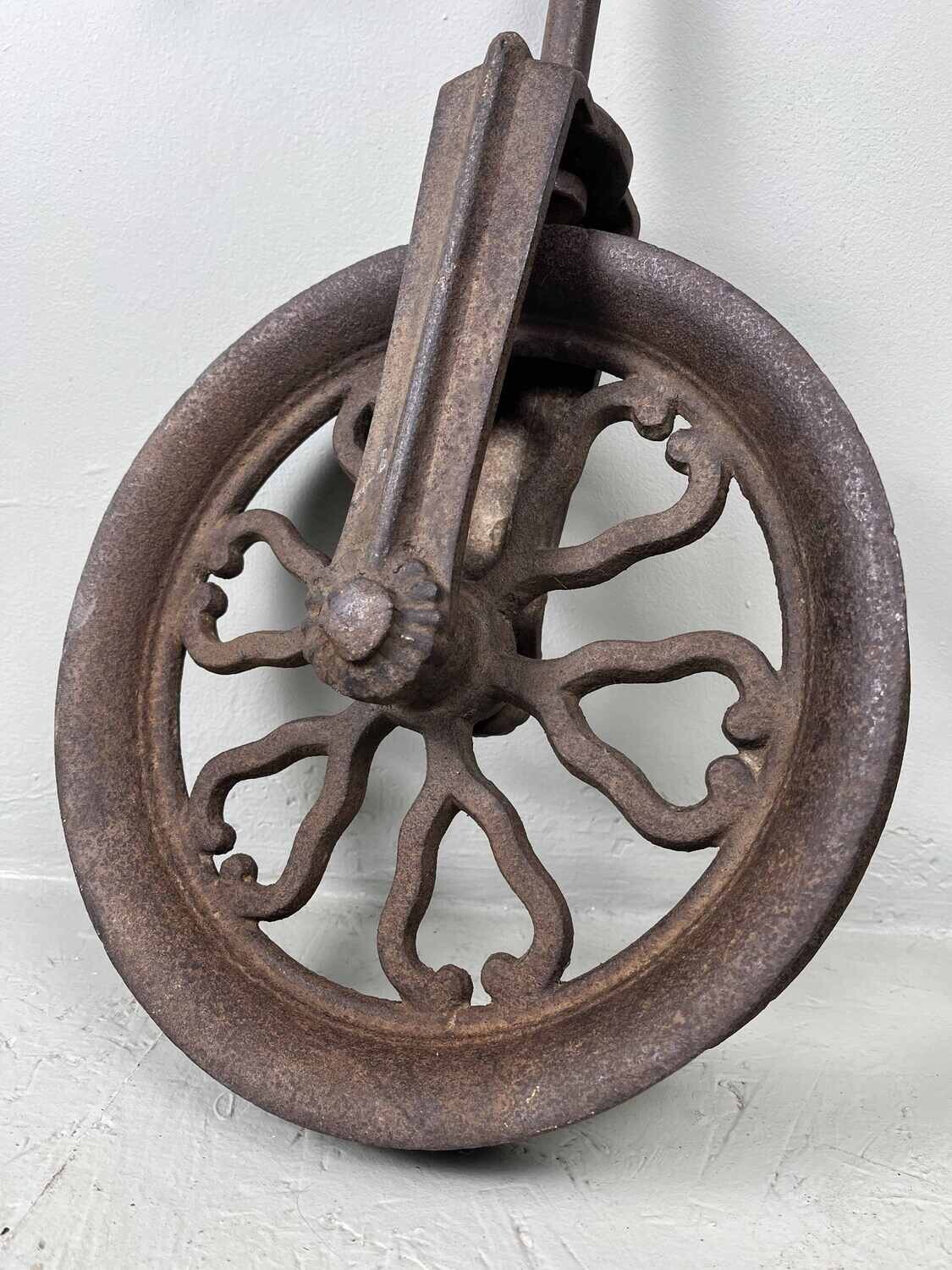 Metal antique pulley Japan Meiji era