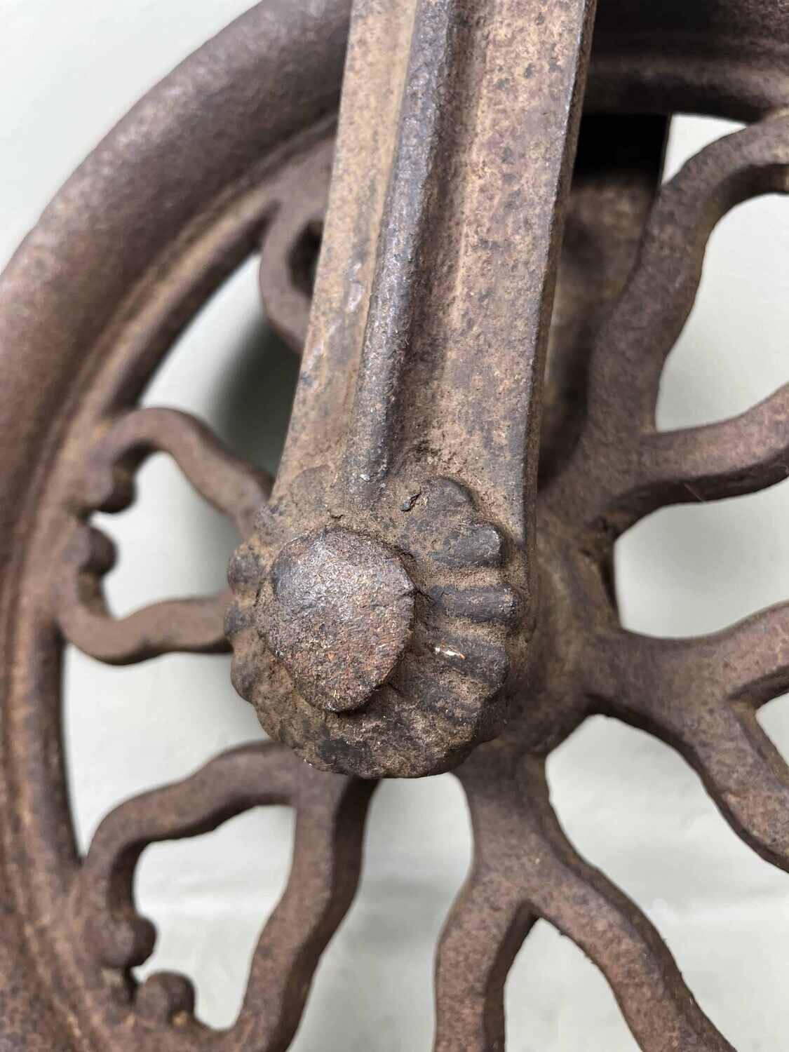 Metal antique pulley Japan Meiji era