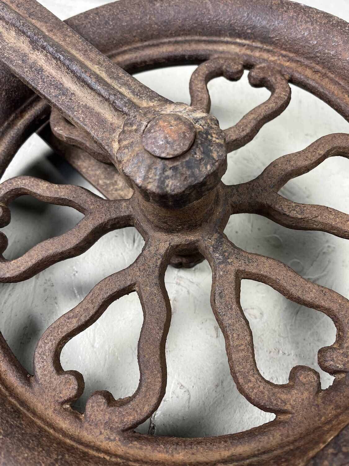 Metal antique pulley Japan Meiji era