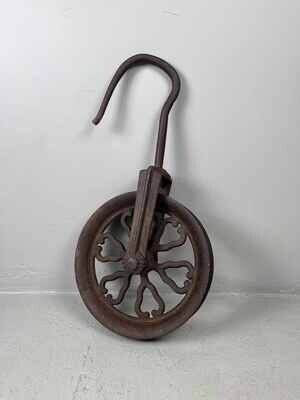 Metal antique pulley Japan Meiji era