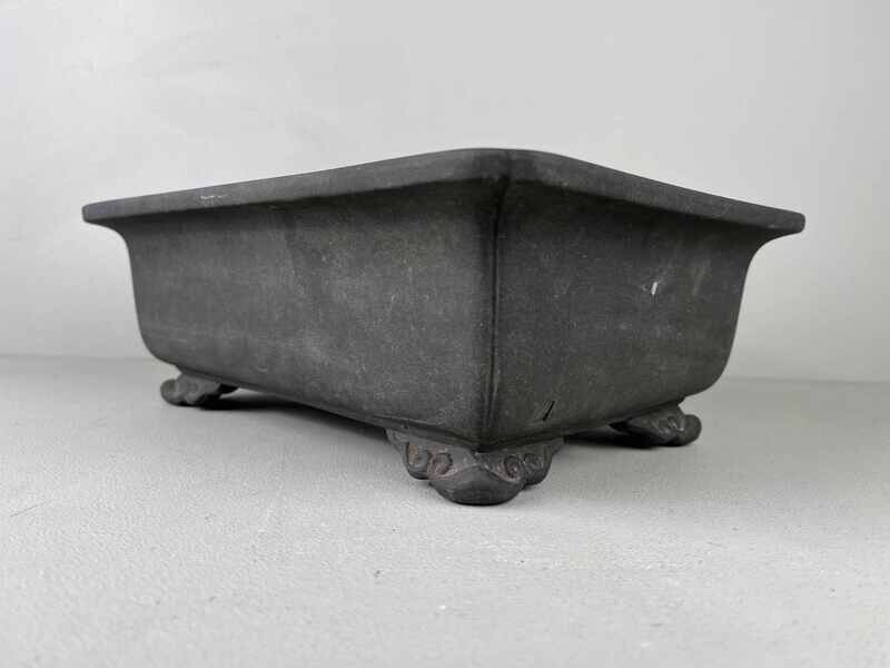 Rectangular unglazed Sanpou Bonsai pot