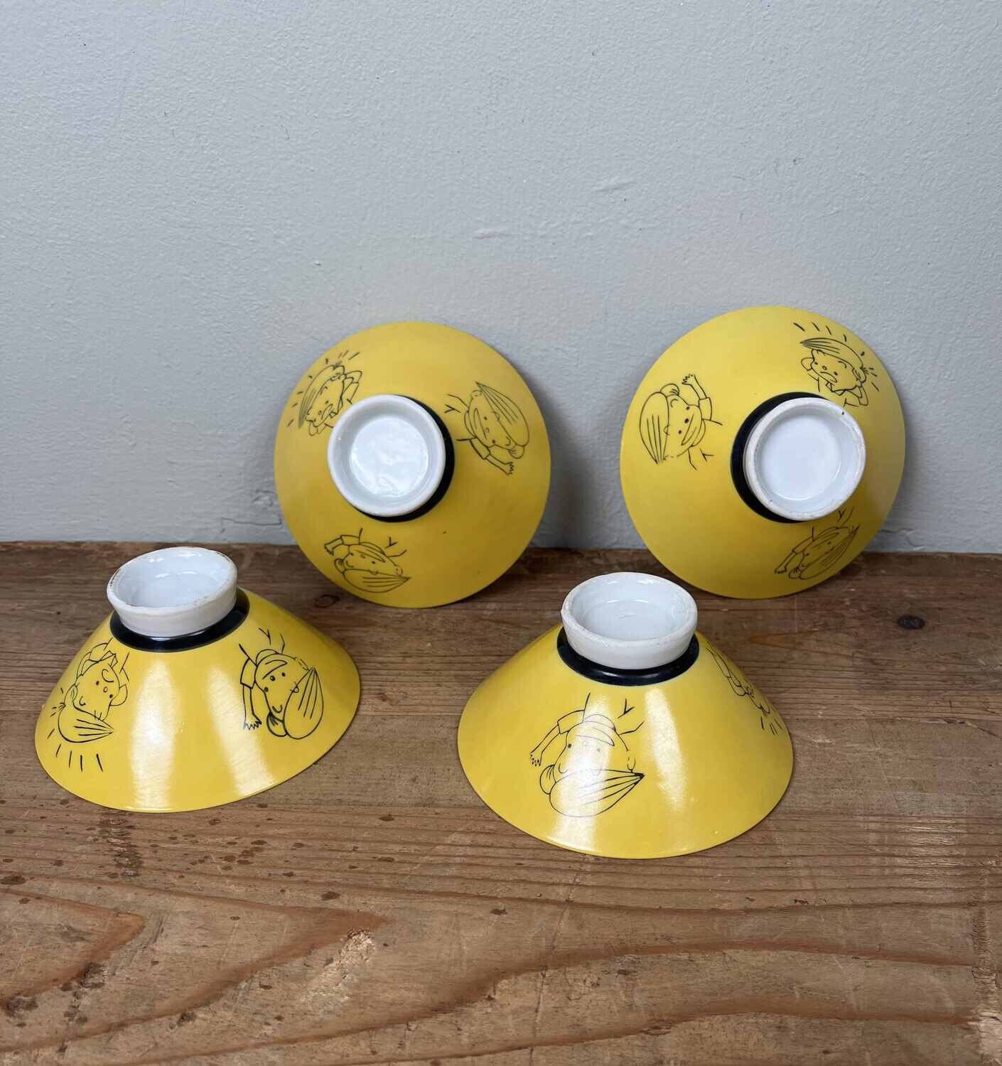 Set van 4 Vintage Rijstkommetjes