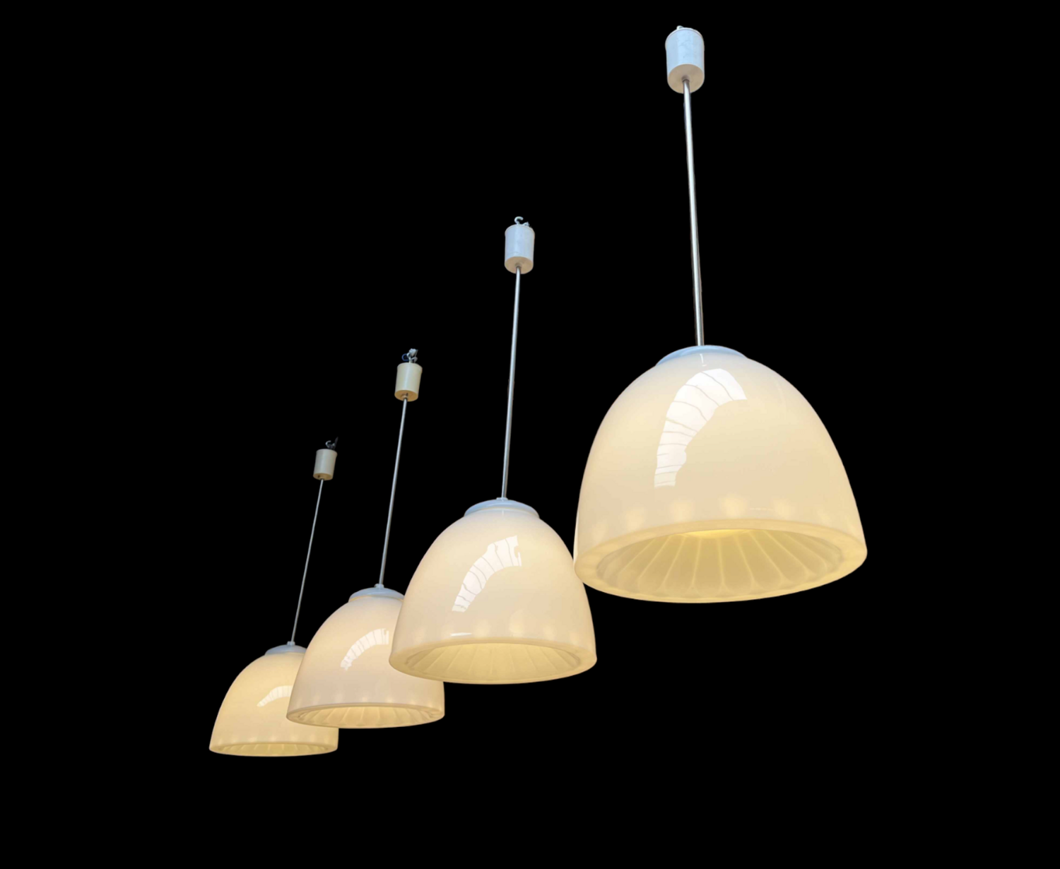 Industriële Art Deco hanglamp met tulpvormige lampenkap, 1940