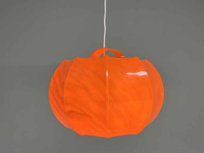 Orange pendant lamp ILKA Plast, Germany