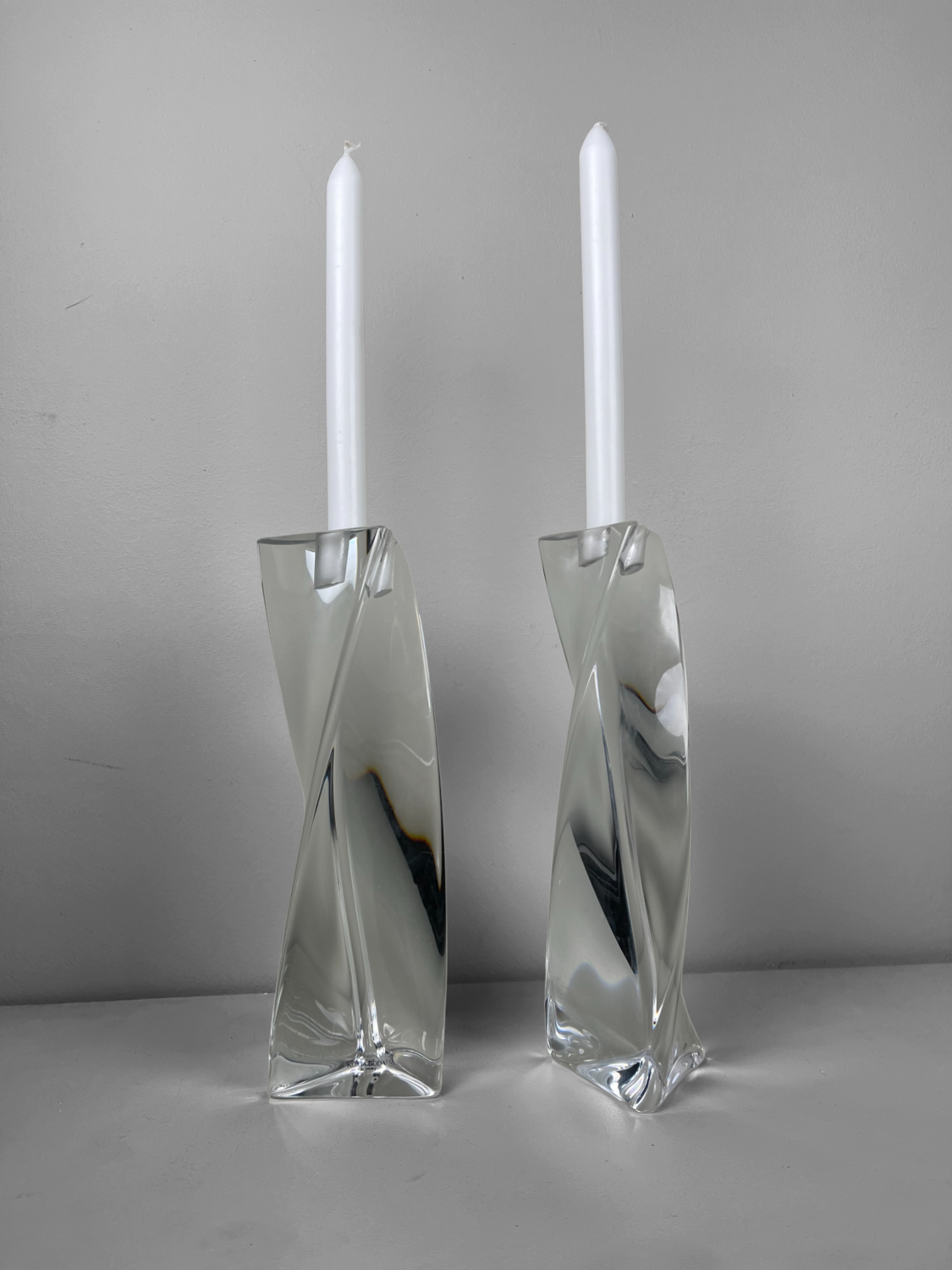 Crystal Kosta Boda candle holders Sweden