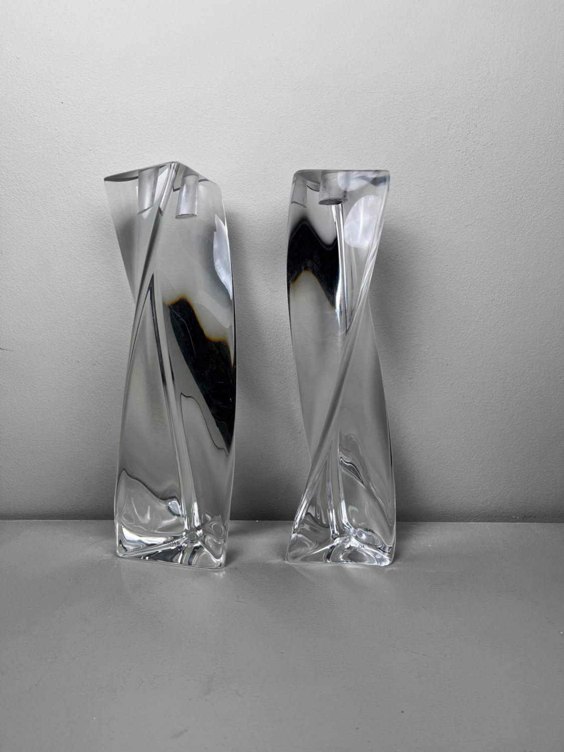 Crystal Kosta Boda candle holders Sweden