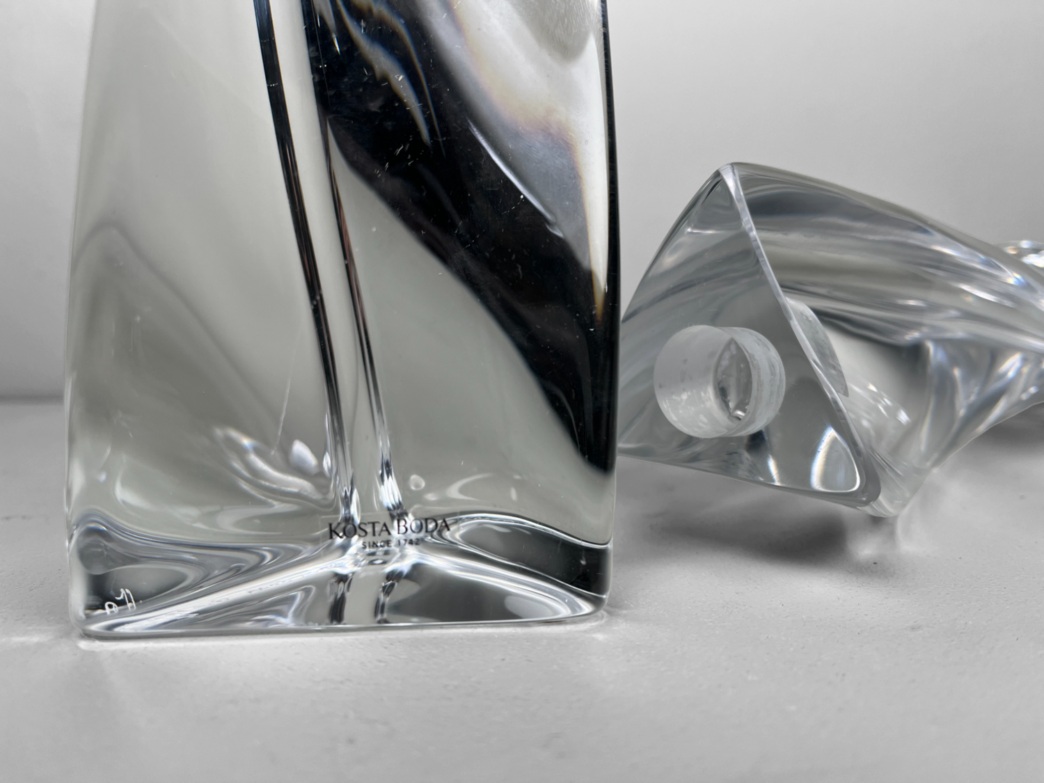 Crystal Kosta Boda candle holders Sweden