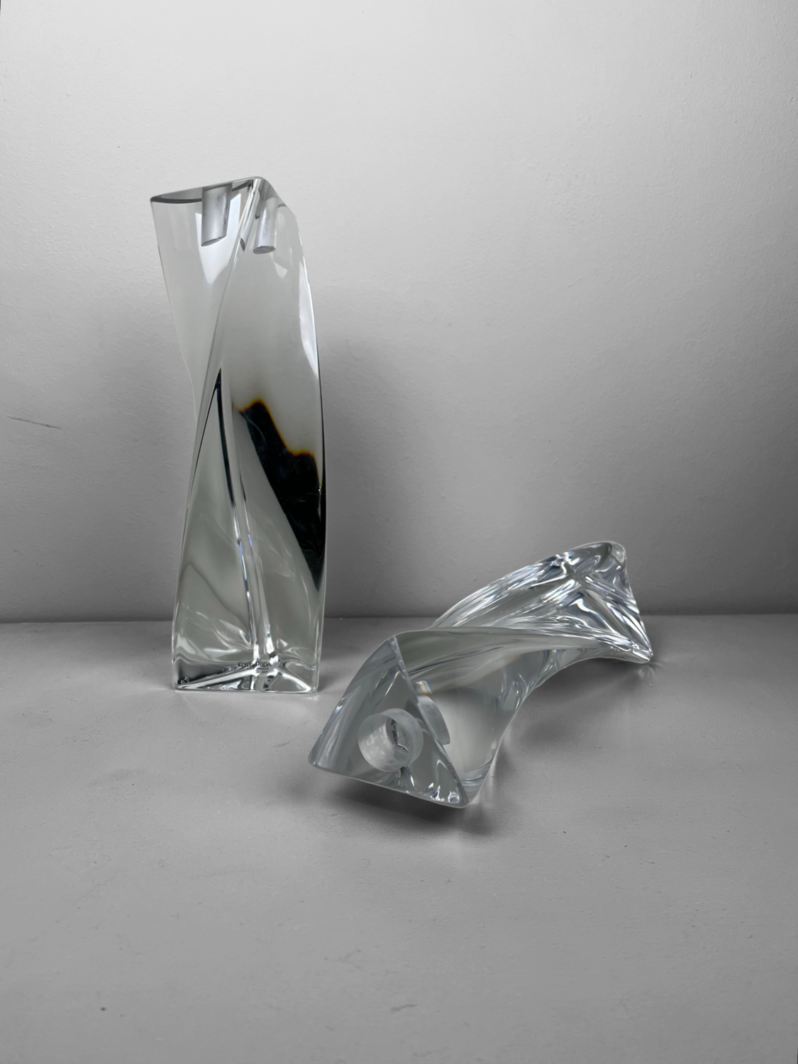 Crystal Kosta Boda candle holders Sweden