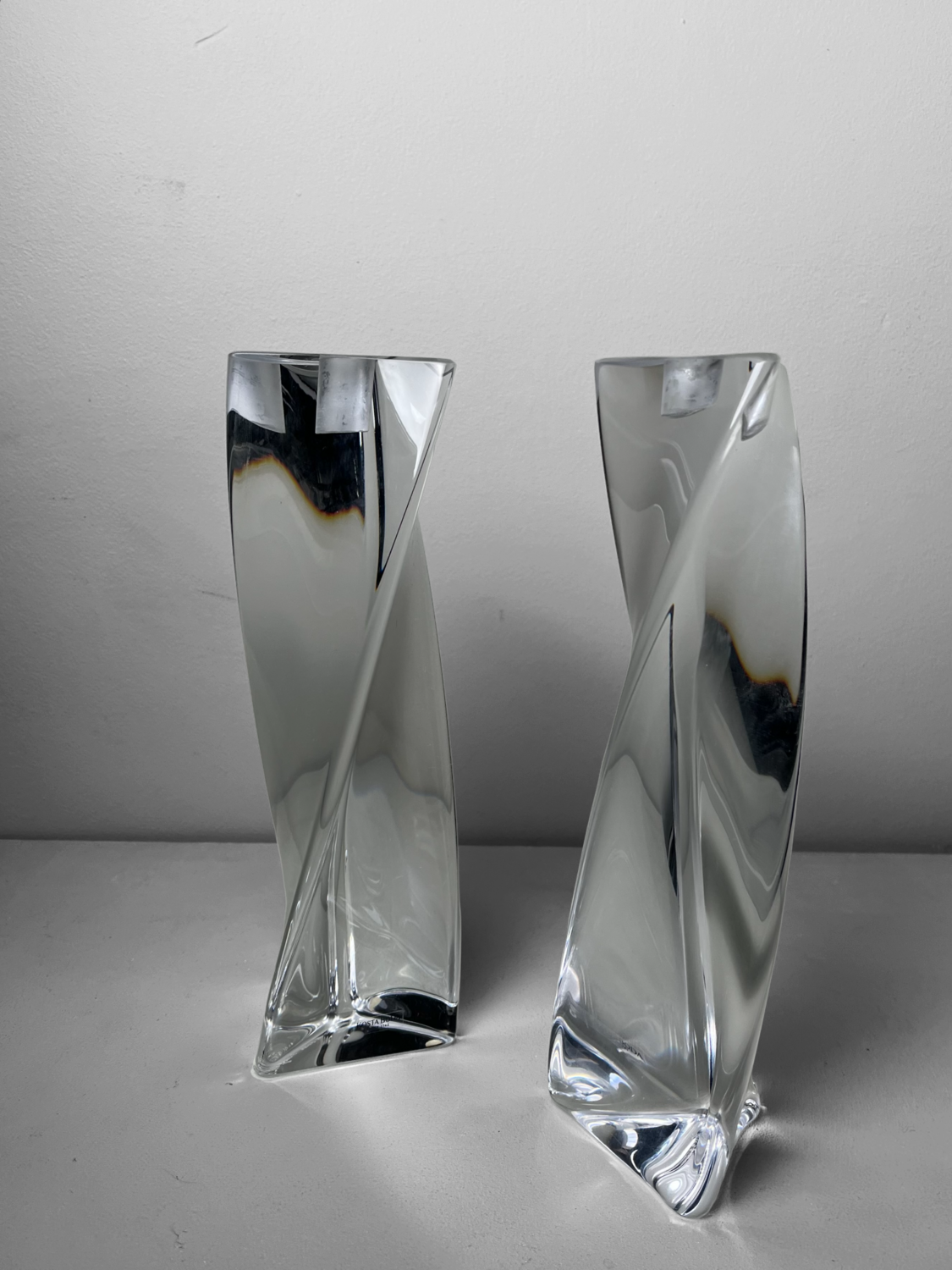 Crystal Kosta Boda candle holders Sweden