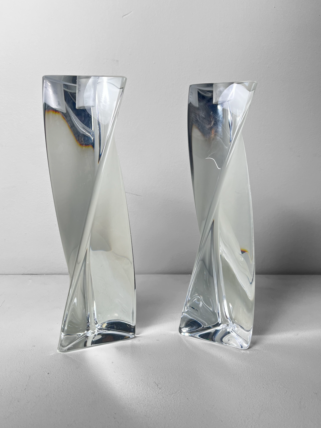 Crystal Kosta Boda candle holders Sweden