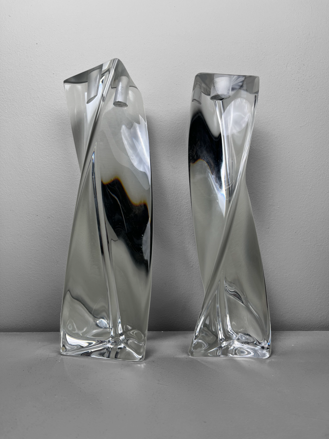 Crystal Kosta Boda candle holders Sweden