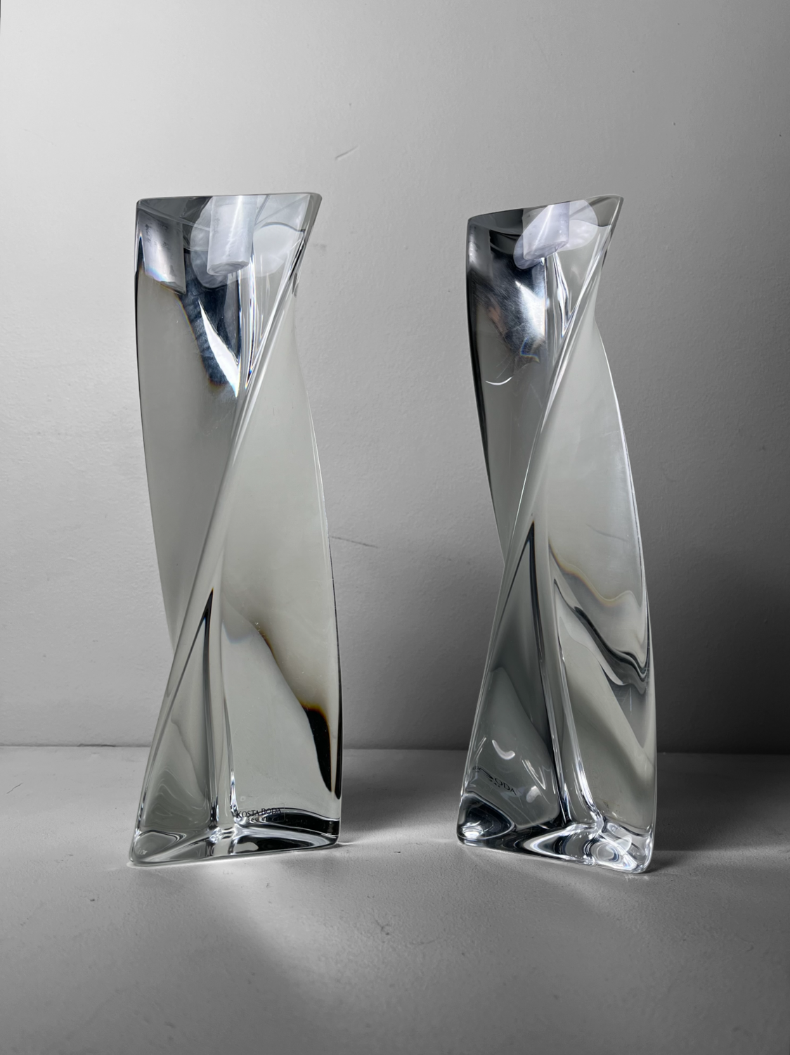 Crystal Kosta Boda candle holders Sweden