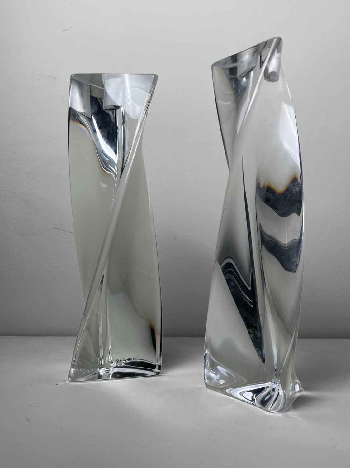 Crystal Kosta Boda candle holders Sweden