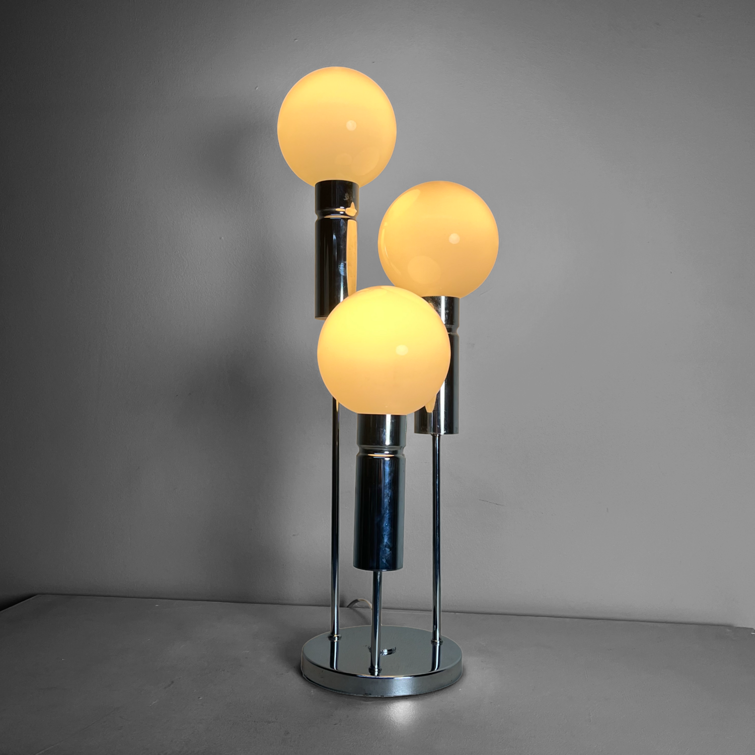 Solken Leuchten Globes Table Lamp Silver 70s