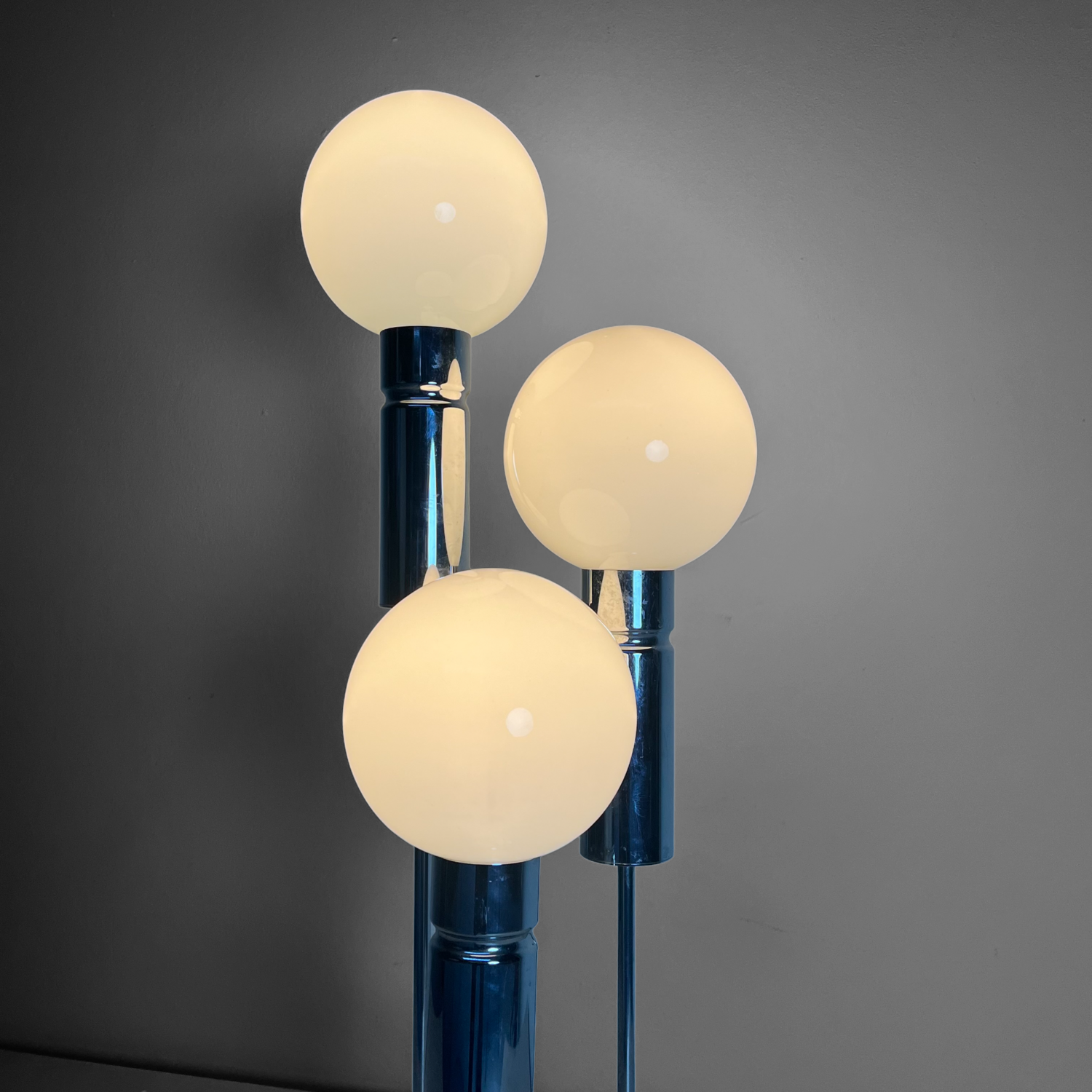 Solken Leuchten Globes Table Lamp Silver 70s
