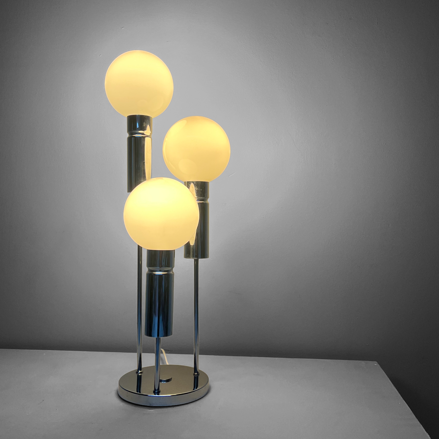 Solken Leuchten Globes Table Lamp Silver 70s