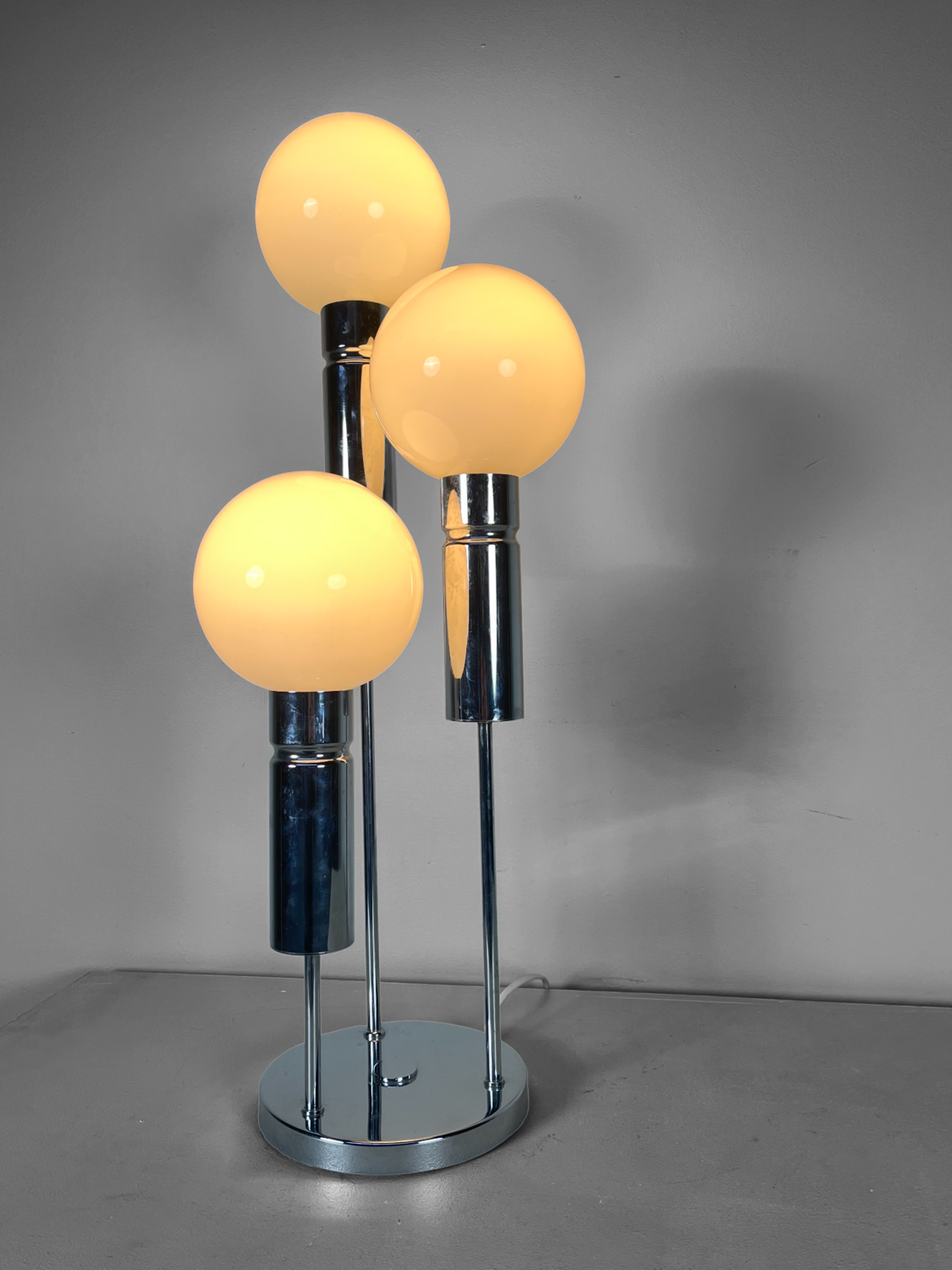 Solken Leuchten Globes Table Lamp Silver 70s