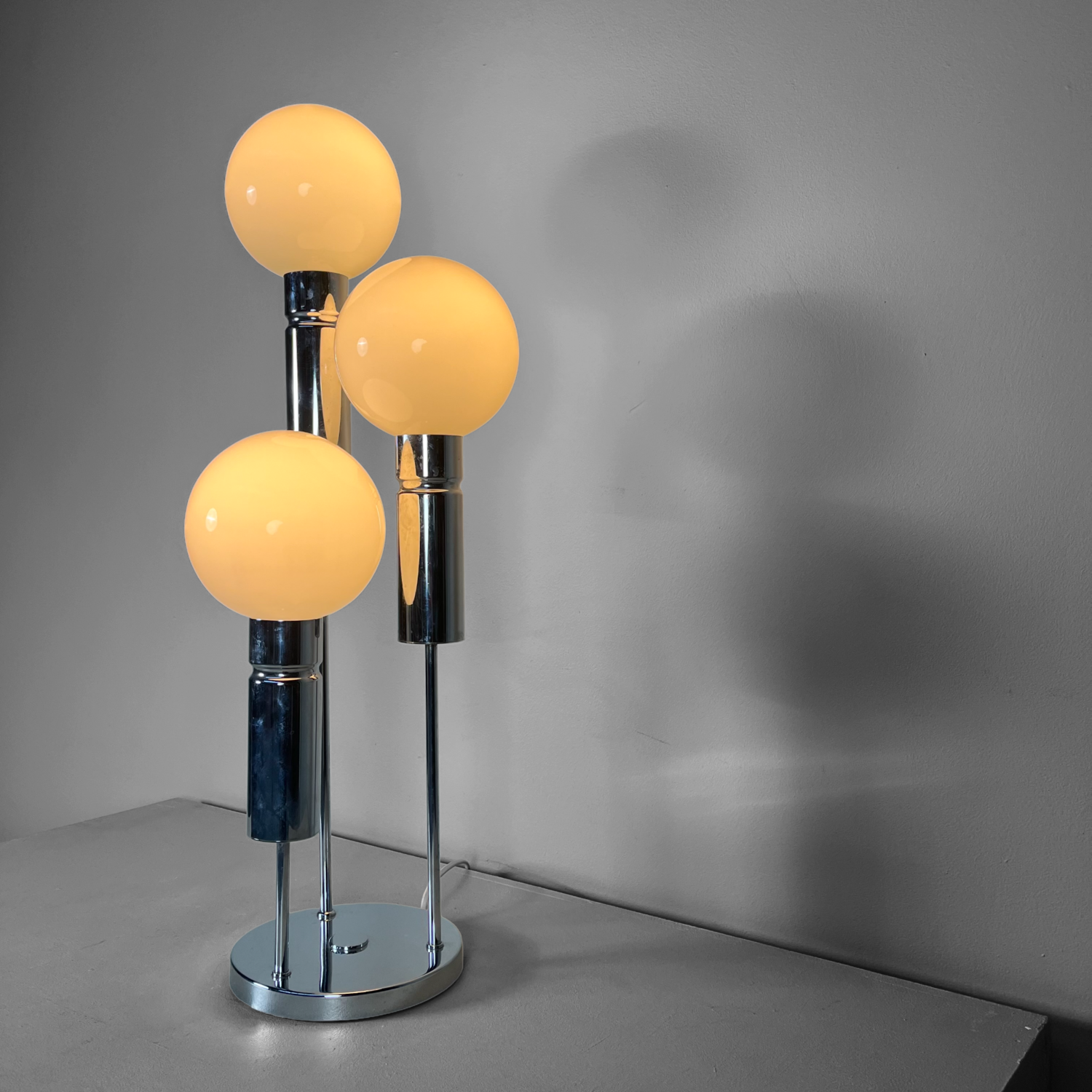 Solken Leuchten Globes Table Lamp Silver 70s
