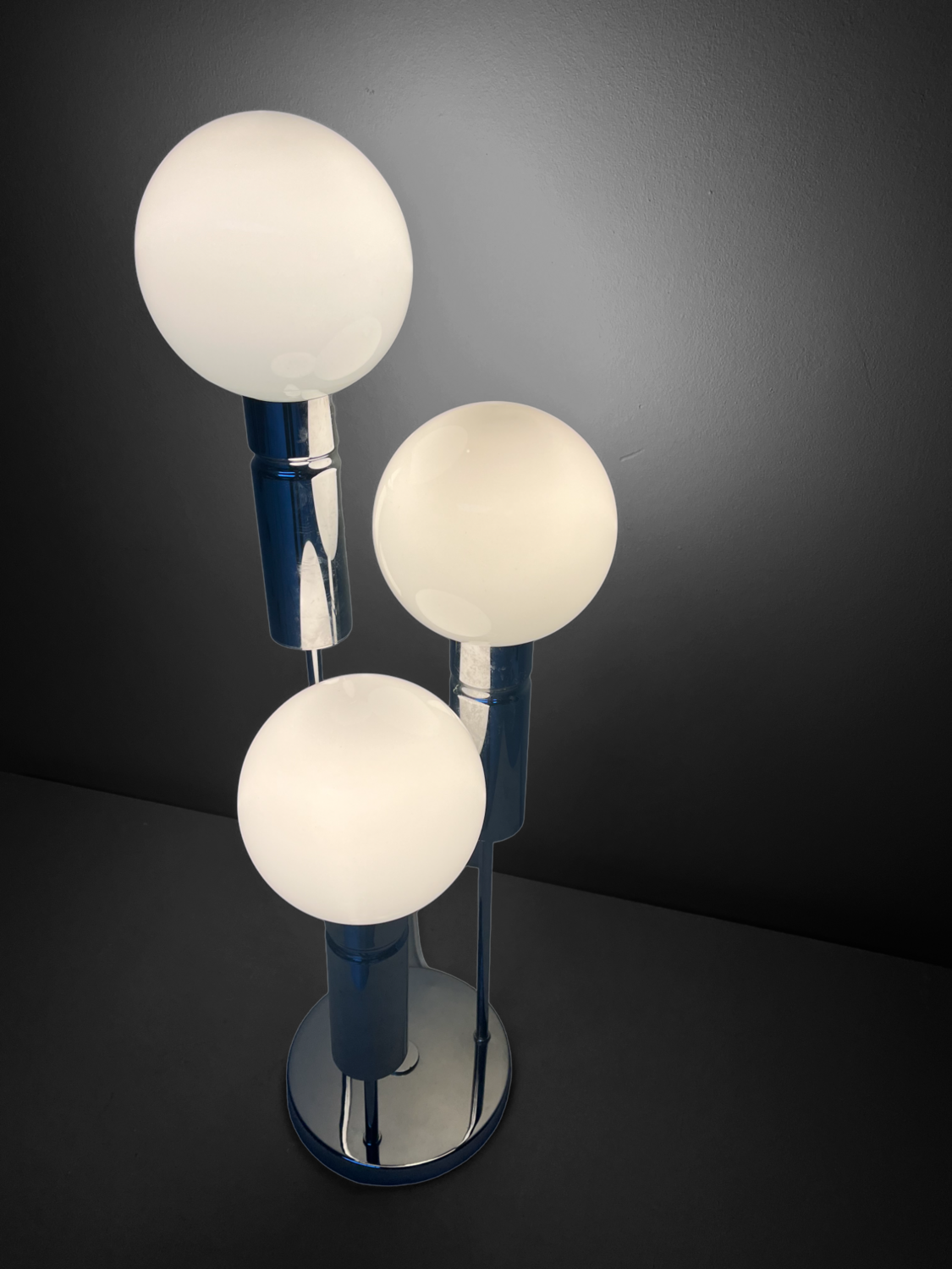 Solken Leuchten Globes Table Lamp Silver 70s