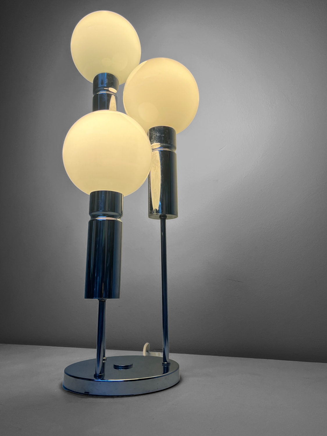 Solken Leuchten Globes Table Lamp Silver 70s