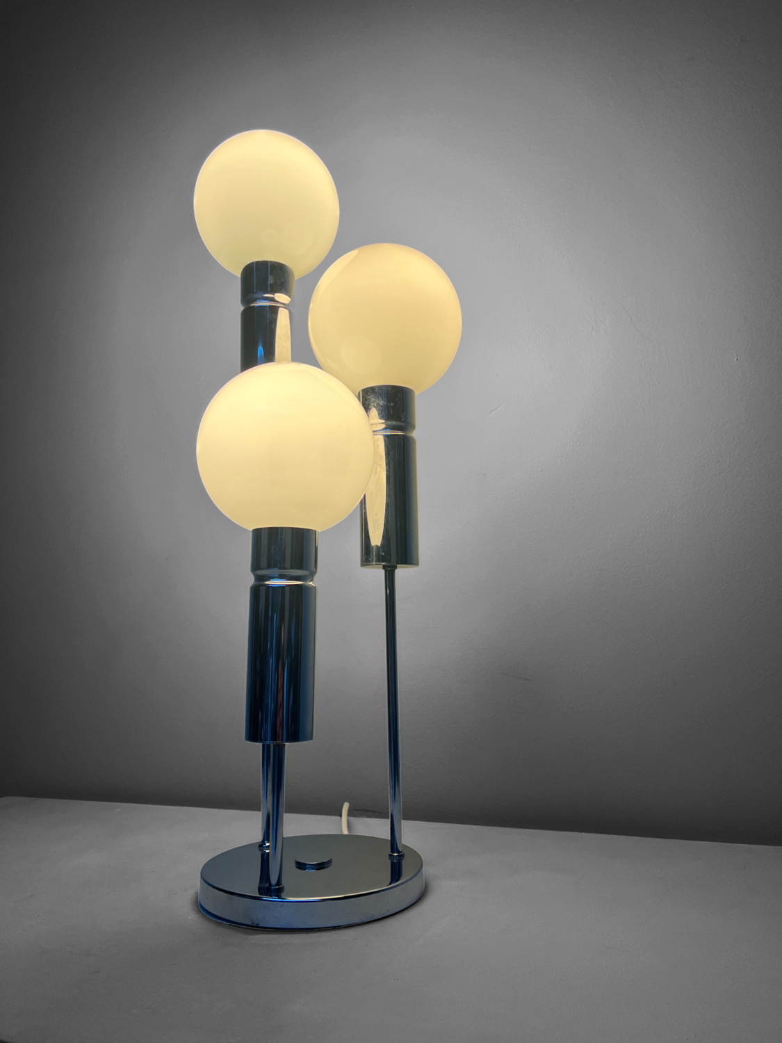 Solken Leuchten Globes Table Lamp Silver 70s