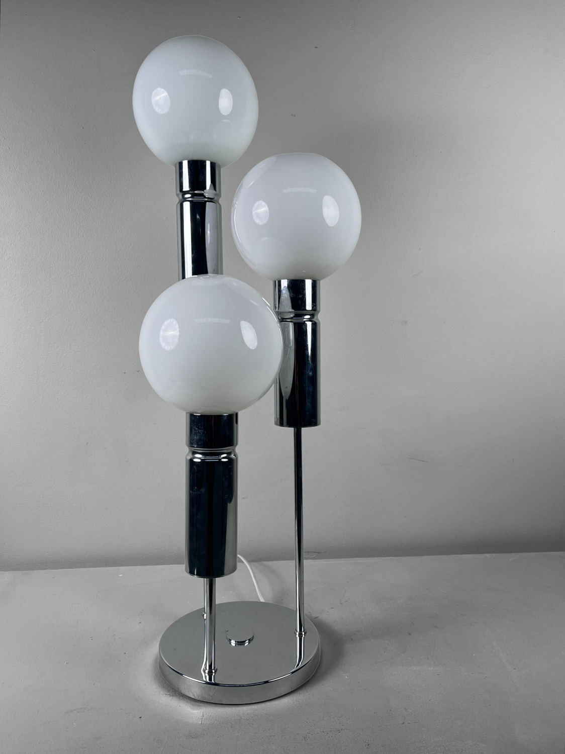 Solken Leuchten Globes Table Lamp Silver 70s