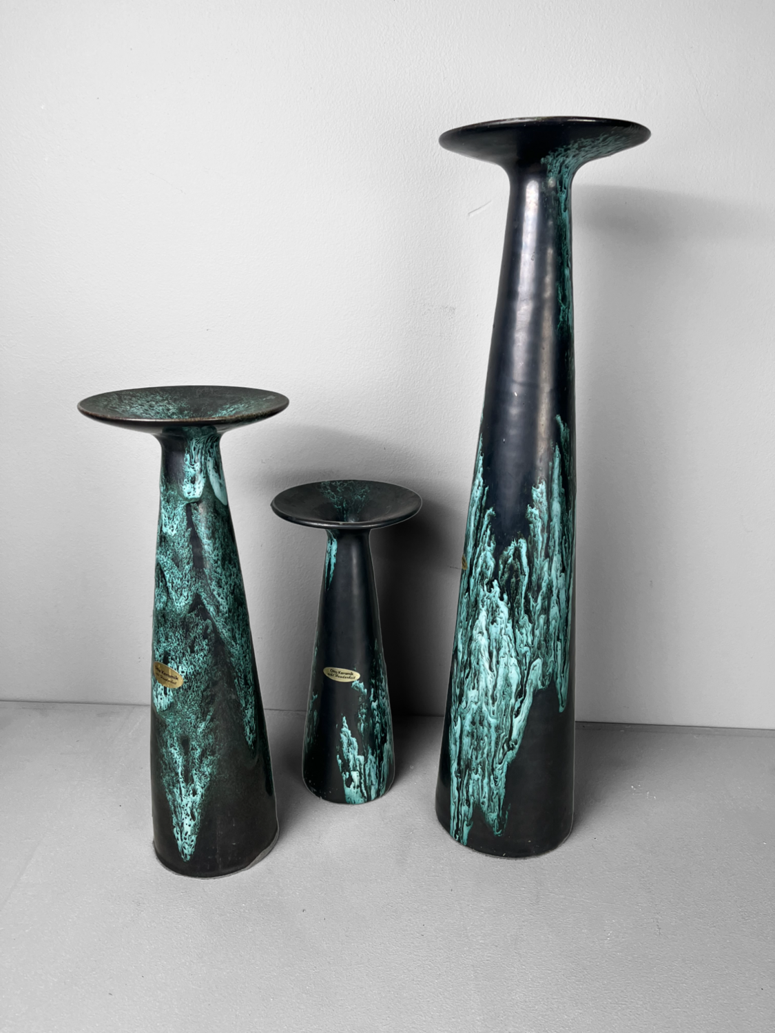 Set van 3 vazen/kandelaars van Otto Keramik Duitsland