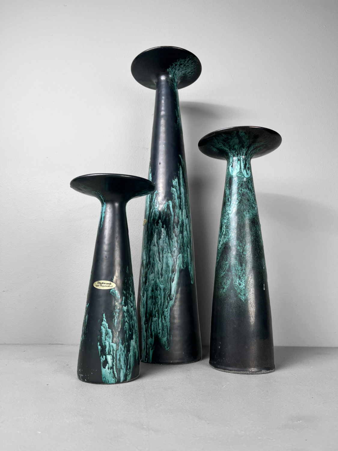 Set van 3 vazen/kandelaars van Otto Keramik Duitsland
