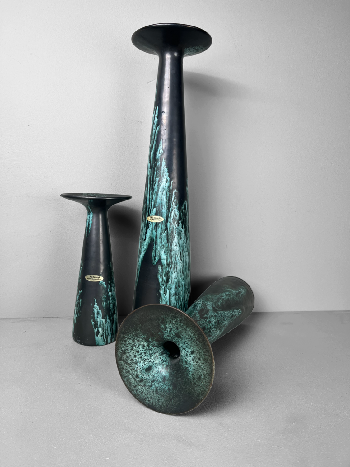 Set van 3 vazen/kandelaars van Otto Keramik Duitsland