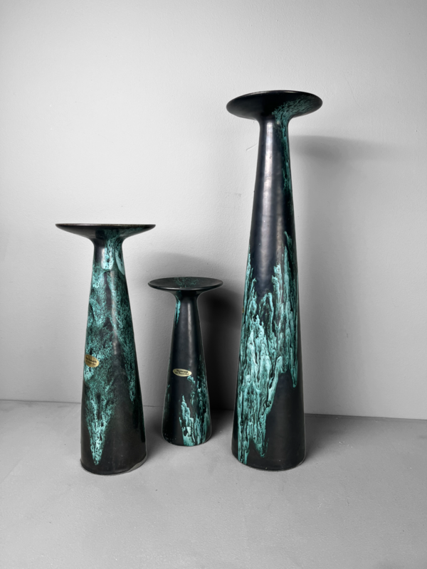 Set of 3 vases/candlesticks by Otto Keramik Germany