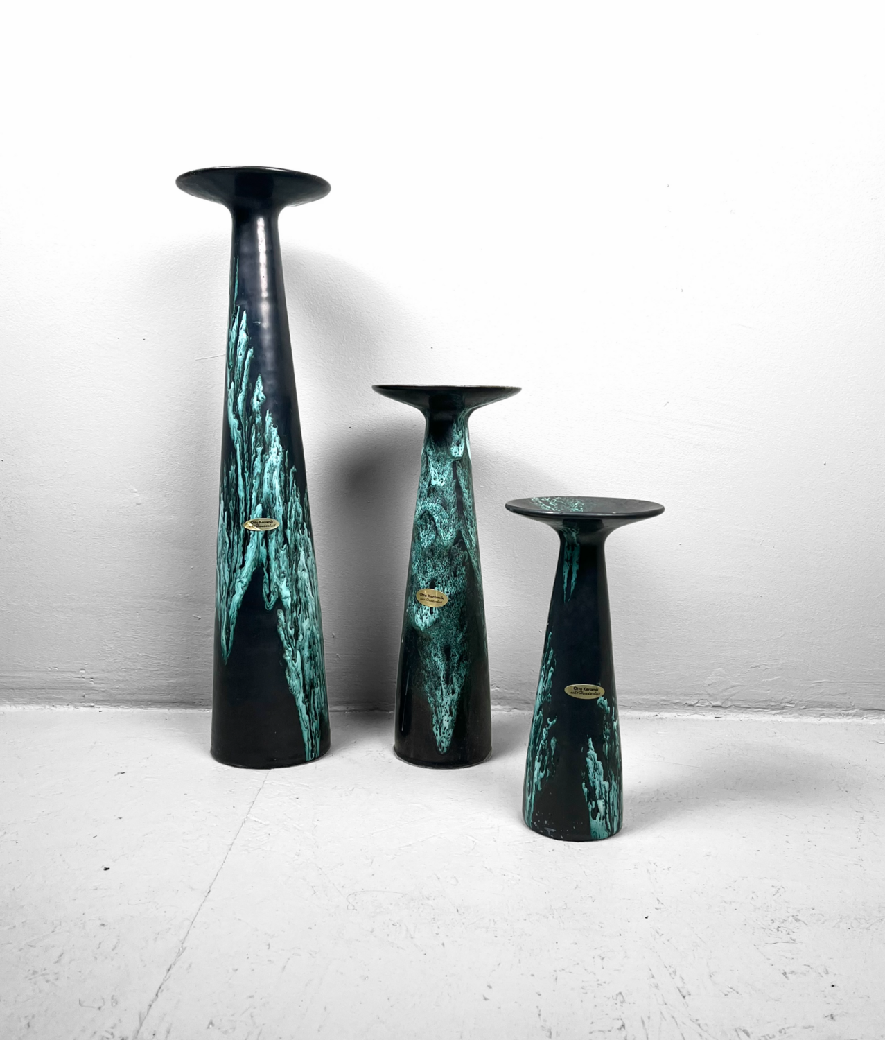 Set van 3 vazen/kandelaars van Otto Keramik Duitsland
