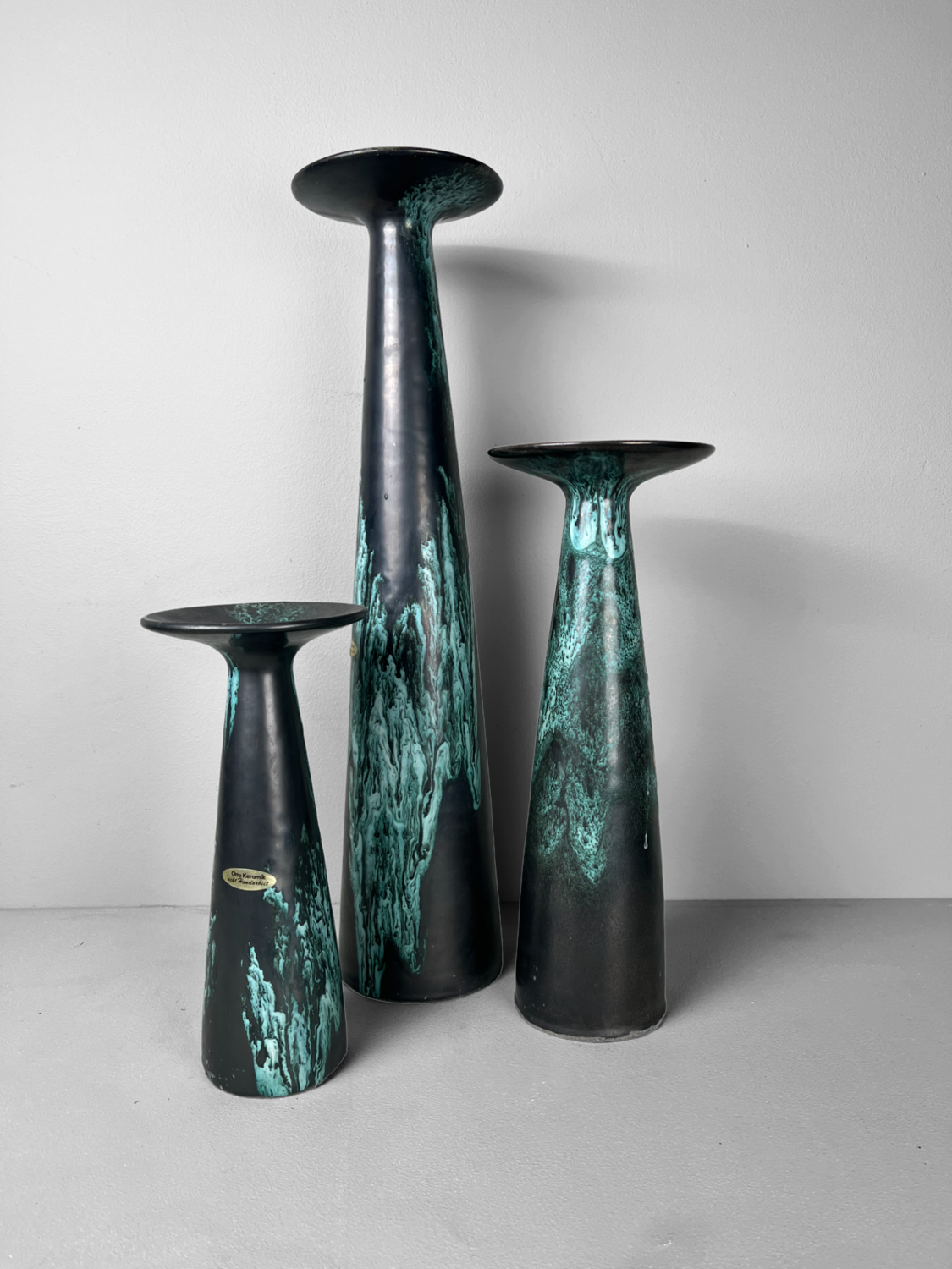 Set van 3 vazen/kandelaars van Otto Keramik Duitsland