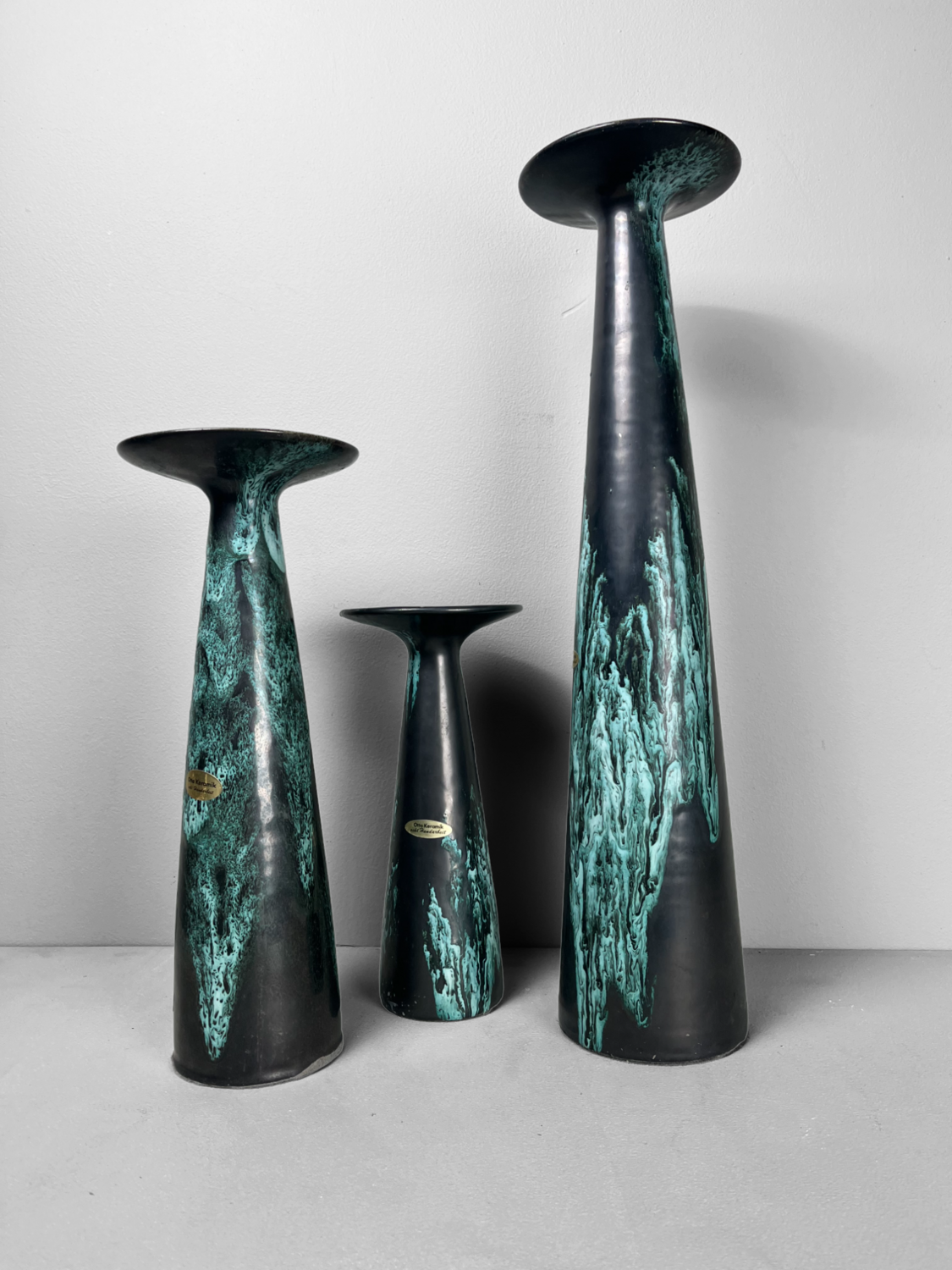 Set van 3 vazen/kandelaars van Otto Keramik Duitsland