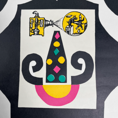 Originele Litho Laterna Magika Experimental National Theater Praag