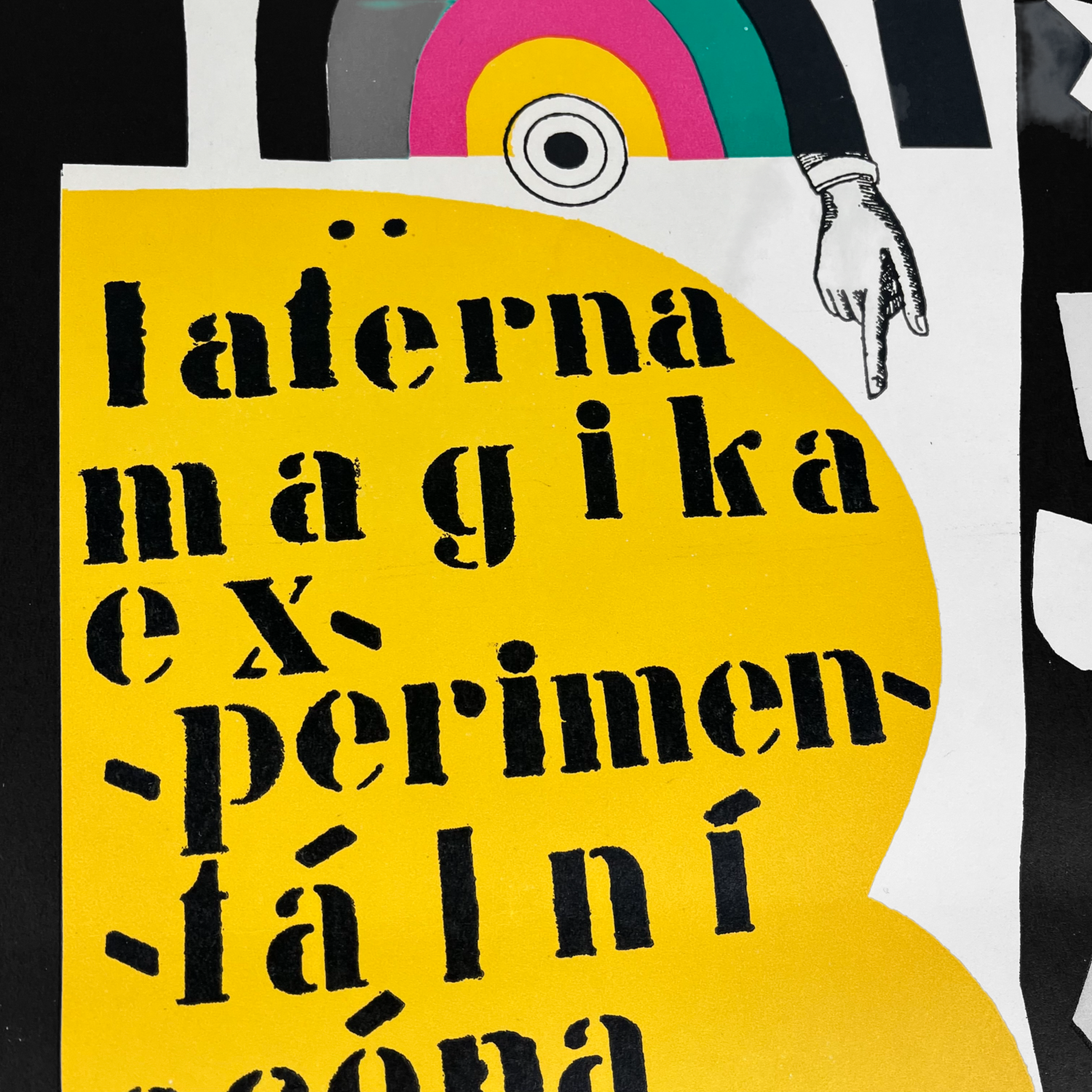Originele Litho Laterna Magika Experimental National Theater Praag