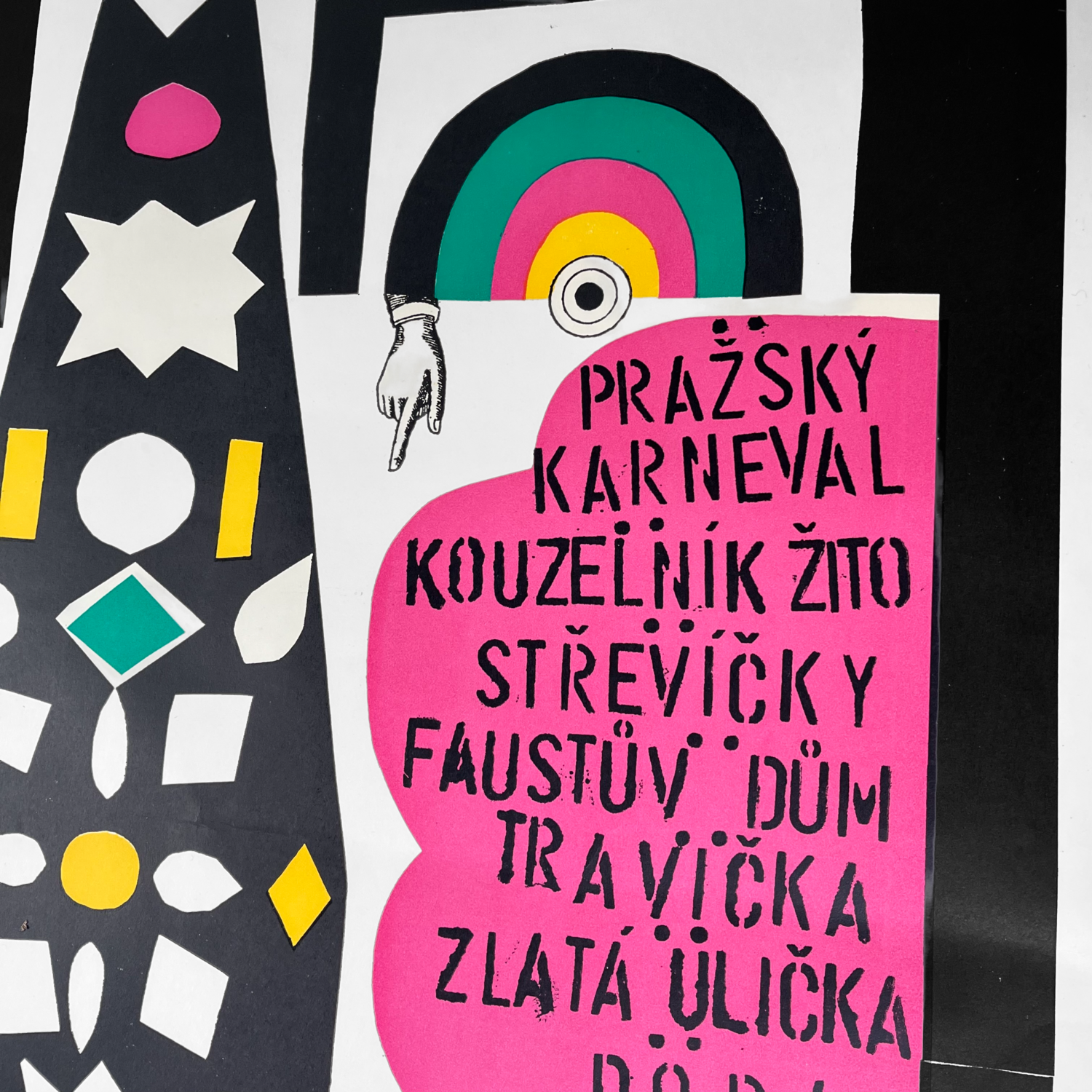 Originele Litho Laterna Magika Experimental National Theater Praag
