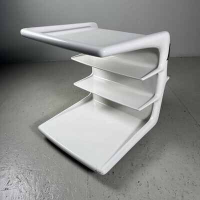 Witte Space Age Bar/Magazine Trolley Peter Ghyczy 70s