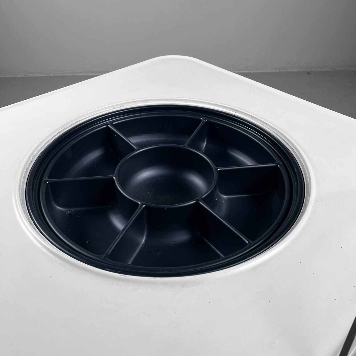 Space Age Coffee Table with rotating snack tray, 70s, Germany